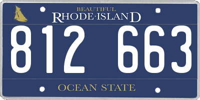 RI license plate 812663