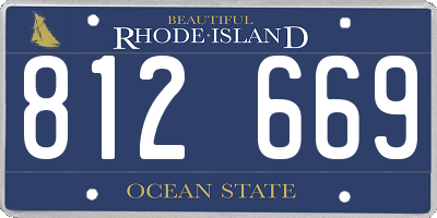 RI license plate 812669