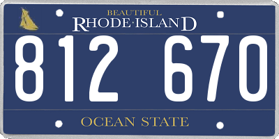 RI license plate 812670