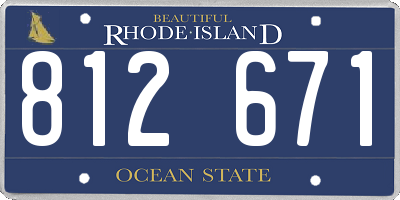 RI license plate 812671