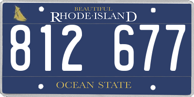 RI license plate 812677