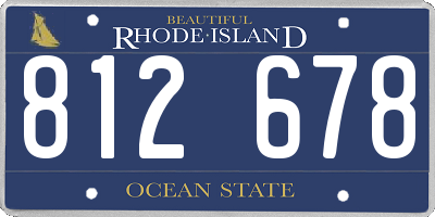 RI license plate 812678