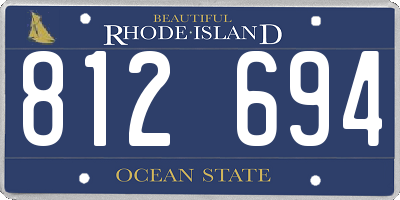 RI license plate 812694