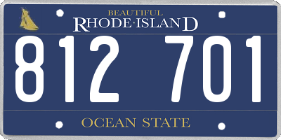 RI license plate 812701
