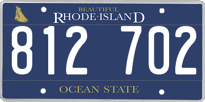 RI license plate 812702