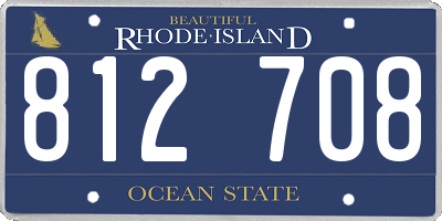 RI license plate 812708