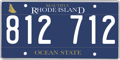 RI license plate 812712