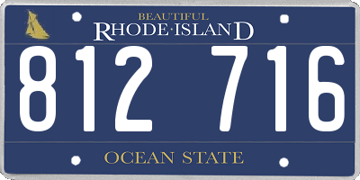 RI license plate 812716