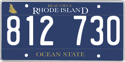 RI license plate 812730
