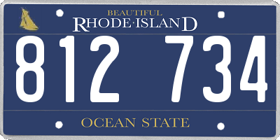 RI license plate 812734