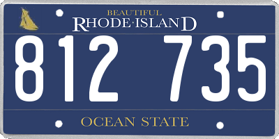 RI license plate 812735