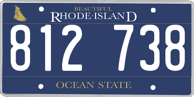 RI license plate 812738