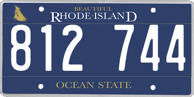 RI license plate 812744