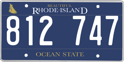 RI license plate 812747