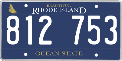 RI license plate 812753