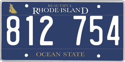 RI license plate 812754