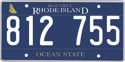 RI license plate 812755