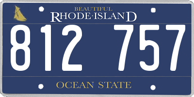 RI license plate 812757