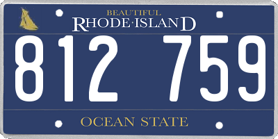 RI license plate 812759