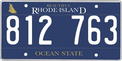 RI license plate 812763
