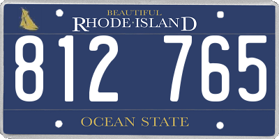 RI license plate 812765