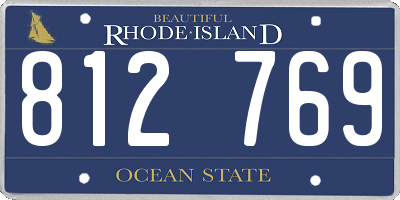 RI license plate 812769