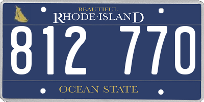 RI license plate 812770