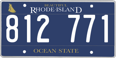 RI license plate 812771
