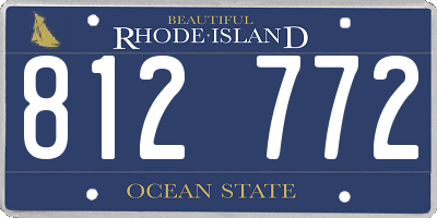 RI license plate 812772