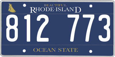 RI license plate 812773