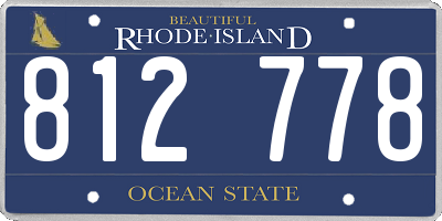 RI license plate 812778