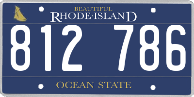 RI license plate 812786