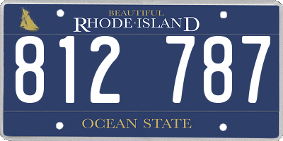 RI license plate 812787