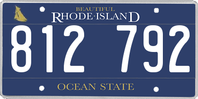 RI license plate 812792