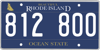 RI license plate 812800