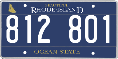 RI license plate 812801