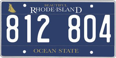 RI license plate 812804