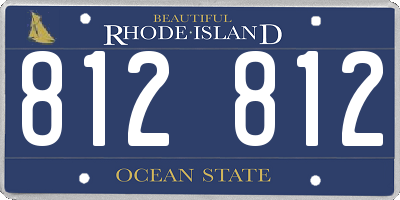 RI license plate 812812