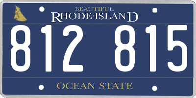 RI license plate 812815
