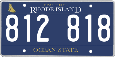 RI license plate 812818
