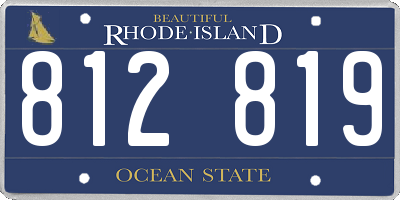 RI license plate 812819