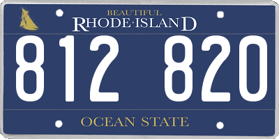 RI license plate 812820