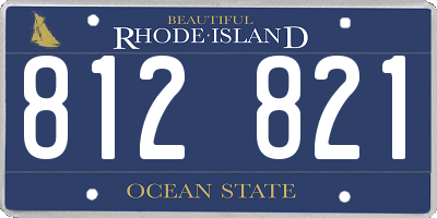 RI license plate 812821