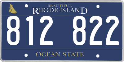 RI license plate 812822