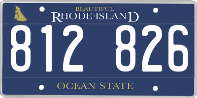 RI license plate 812826
