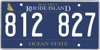RI license plate 812827