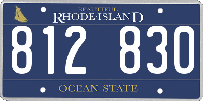 RI license plate 812830