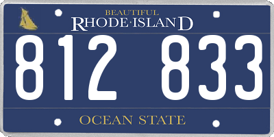RI license plate 812833