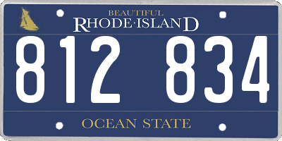 RI license plate 812834