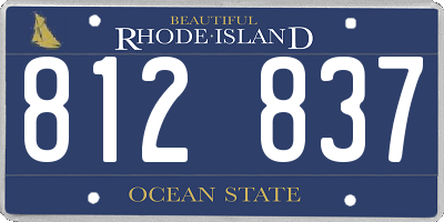 RI license plate 812837